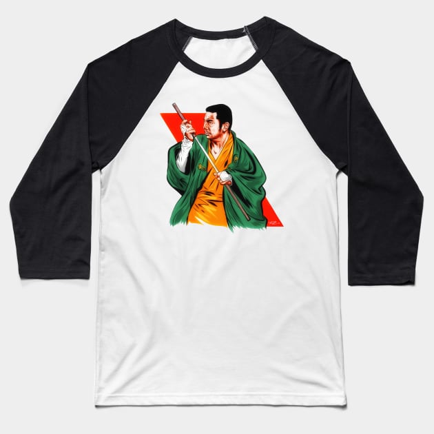 Shintaro Katsu - An illustration by Paul Cemmick Baseball T-Shirt by PLAYDIGITAL2020